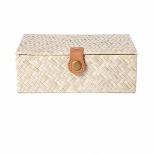 NWT Studio McGee Decorative Storage Box Woven Pandan with Lid Small